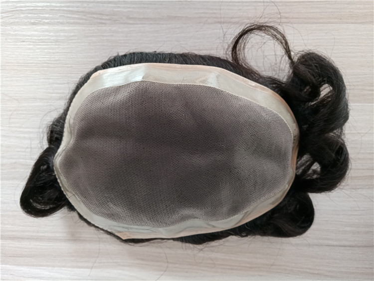 Mono With NPU Toupee For Men Large Stock Human Hair Piece Replacement  LM380